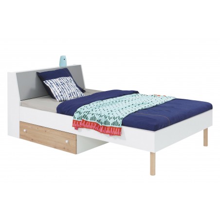 Lit ado design avec coffre et espace de rangement, Gamme teen