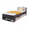 Lit ado en bois, 1 tiroir, 3 niches de rangement, Gamme porto