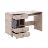 Bureau enfant en bois chêne clair et gris, 2 niches, 3 tiroirs, Gamme faro