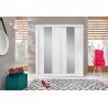 Dressing en bois blanc, 2 portes miroirs coulissantes, 200 cm, Gamme olten