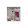 Dressing en bois blanc, 2 portes miroirs coulissantes, 200 cm, Gamme olten