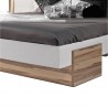 Lit double design adulte160 x200 cm, noyer et blanc, Gamme mya