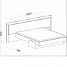 Lit double design adulte160 x200 cm, noyer et blanc, Gamme mya