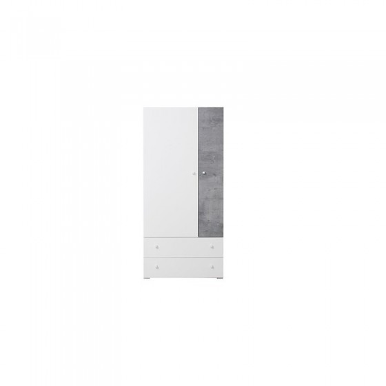 Armoire enfant en bois, 2 portes, 2 tiroirs, Gamme elche