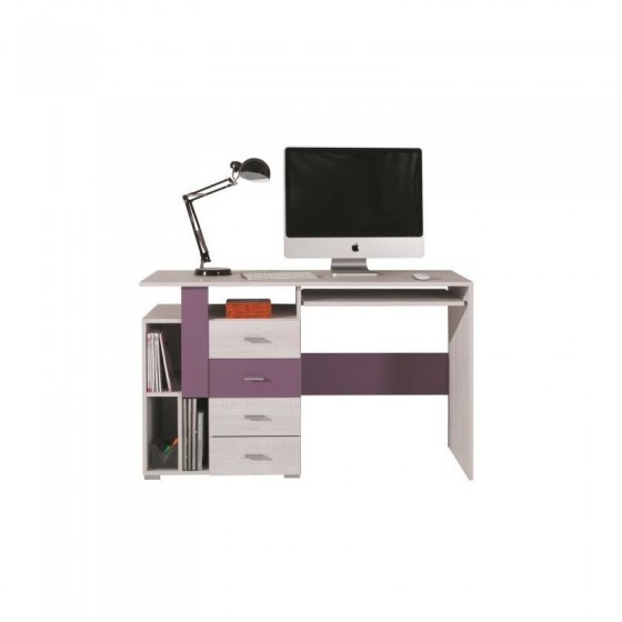 Bureau enfant en bois, 4 niches, 4 tiroirs, Gamme evora