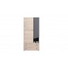 Armoire enfant en bois chêne et gris, 2 portes, 2 tiroirs, Gamme faro
