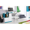 Bureau enfant en bois, 1 porte, 1 niche, 2 tiroirs, Gamme braga