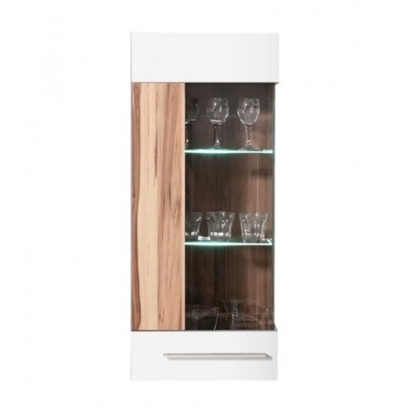 Étagère murale en bois, 1 porte, 3 niches, Gamme mya