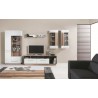 Étagère murale en bois, 1 porte, 3 niches, Gamme mya