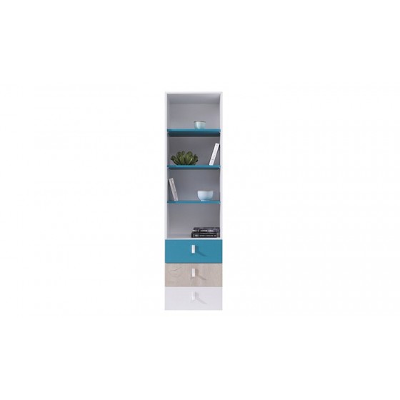 Bibliothèque enfant en bois, 3 tiroirs, 4 niches, Gamme porto