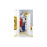 Armoire d'angle enfant en bois blanc et jaune, 2 portes, Gamme mouscron