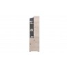 Bibliothèque enfant en bois, chêne et gris, 1 tiroir, 2 portes, 3 niches, Gamme faro