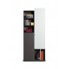 Bibliothèque enfant en bois blanc et gris , 2 portes, 5 niches, Gamme lagos