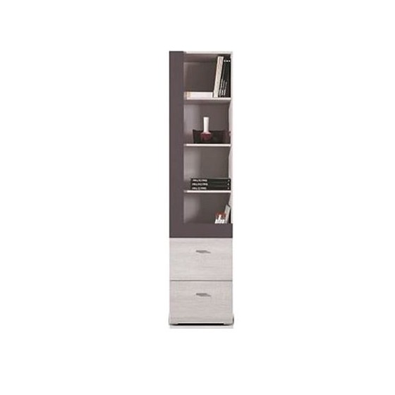 Bibliothèque enfant en bois, 2 tiroirs, 4 niches, Gamme evora