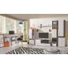 Bibliothèque enfant blanc et gris, 1 porte, 6 niches, Gamme evora