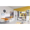 Bibliothèque enfant en bois, 4 niches, 3 tiroirs, Gamme elche