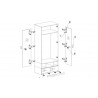 Armoire enfant en bois blanc et bleu, 2 portes, 3 niches, 2 tiroirs, Gamme braga