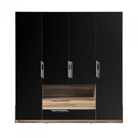 Dressing en bois, 4 portes, 2 tiroirs, Gamme mya