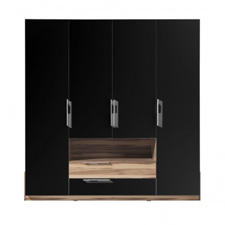 Dressing en bois, 4 portes, 2 tiroirs, Gamme mya