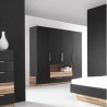 Dressing en bois, 4 portes, 2 tiroirs, Gamme mya