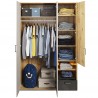 Armoire enfant 3 portes, 1 tiroir,  7 niches et 1 penderies, avec LED, Gamme CUBE
