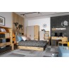 Armoire enfant 3 portes, 1 tiroir,  7 niches et 1 penderies, avec LED, Gamme CUBE