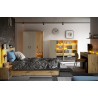Armoire enfant 3 portes, 1 tiroir,  7 niches et 1 penderies, avec LED, Gamme CUBE