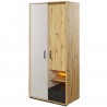 Armoire enfant 2 portes, 1 tiroir,  6 niches et 1 penderie, avec LED, Gamme CUBE