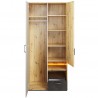 Armoire enfant 2 portes, 1 tiroir,  6 niches et 1 penderie, avec LED, Gamme CUBE