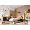 Armoire enfant 2 portes, 1 tiroir,  6 niches et 1 penderie, avec LED, Gamme CUBE