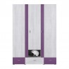Armoire enfant en pin, 3 portes, 3 tiroirs, Gamme evora