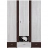 Armoire enfant en pin, 3 portes, 3 tiroirs, Gamme evora