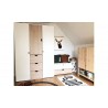 Armoire enfant en bois gris blanc et chêne, 3 portes, 3 tiroirs, Gamme tavira