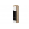 Armoire enfant, 1 porte, 1 tiroir et 3 niches, couleur blanc et bois, Gamme YPRES