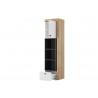Armoire enfant, 1 porte, 1 tiroir et 3 niches, couleur blanc et bois, Gamme YPRES