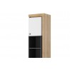Armoire enfant, 1 porte, 1 tiroir et 3 niches, couleur blanc et bois, Gamme YPRES
