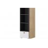 Armoire enfant, 1 porte, 1 tiroir et 3 niches, couleur blanc et bois, Gamme YPRES