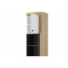 Armoire enfant, 1 porte, 1 tiroir et 3 niches, couleur blanc et bois, Gamme YPRES