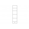 Armoire enfant, 1 porte, 1 tiroir et 3 niches, couleur blanc et bois, Gamme YPRES