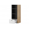 Armoire enfant, 1 porte, 1 tiroir et 3 niches, couleur blanc et bois, Gamme YPRES