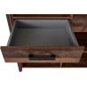 Meuble bibliothèque style industriel, 2 tiroirs 6 niches, couleur gris anthracite et bois, Gamme Buffo