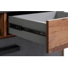 Meuble bibliothèque style industriel, 2 tiroirs 6 niches, couleur gris anthracite et bois, Gamme Buffo