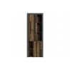 Meuble bibliothèque style industriel, 2 portes 5 niches, couleur noir et bois, Gamme Nala