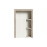 Meuble bibliothèque 1 porte 3 niches, couleur blanc et bois, Gamme NalaW