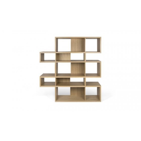 Bibliothèque design multi-niches finition chêne, Gamme london