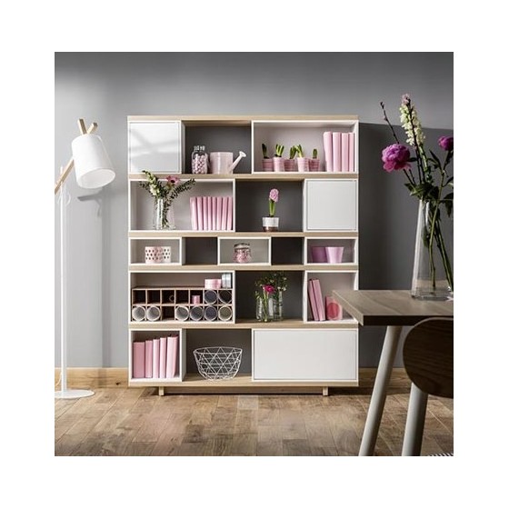 Bibliothèque en bois, 5 étages, Gamme roses
