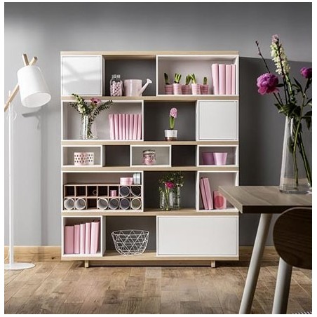 Bibliothèque en bois, 5 étages, Gamme roses