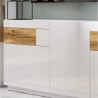 Buffet en bois, 219 cm longeur, 4 portes, 2 tiroirs, Gamme florence