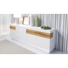 Buffet en bois, 219 cm longeur, 4 portes, 2 tiroirs, Gamme florence