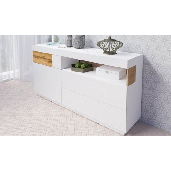 BUFFET DESIGN , 3 TIROIRS, 1 NICHE, 1 PORTE, GAMME FLORENCE